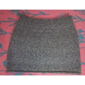 Pinkyotto new York womens small mini skirt gray knit wool blend soft stretch